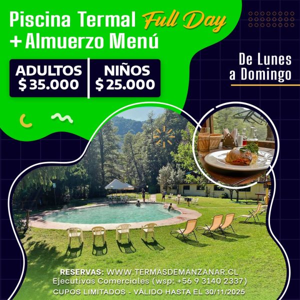 Promoción Termas Full Day + Almuerzo - Noviembre
