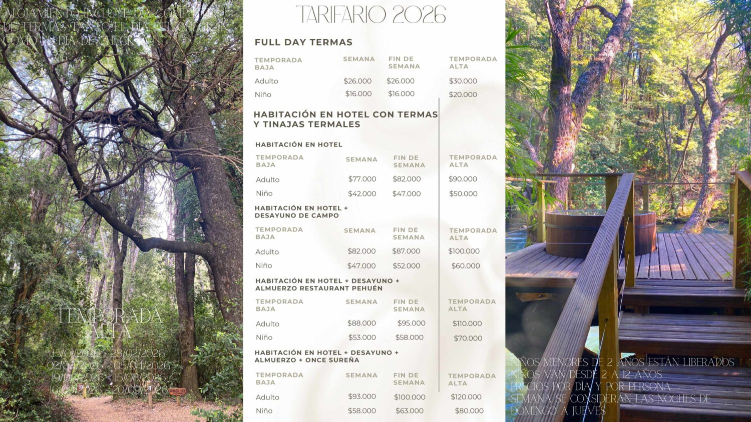 TARIFARIOS MANZANAR 2026