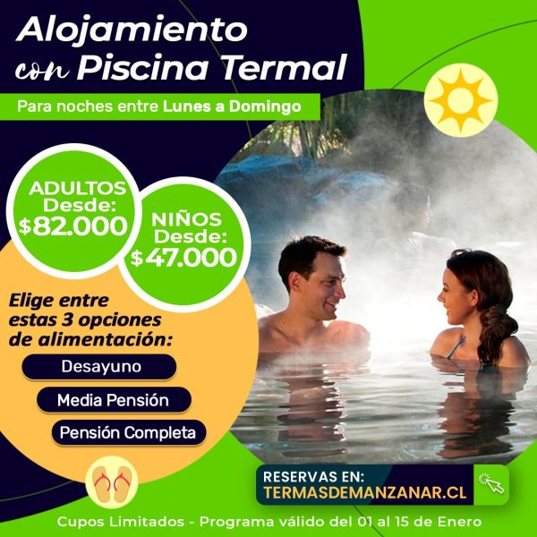 Alojamiento con Piscina Termal - Enero (del 01 al 15)