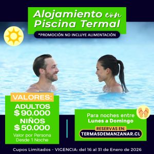 Alojamiento con Piscina Termal Sin Pensión – Enero (del 16 al 31)